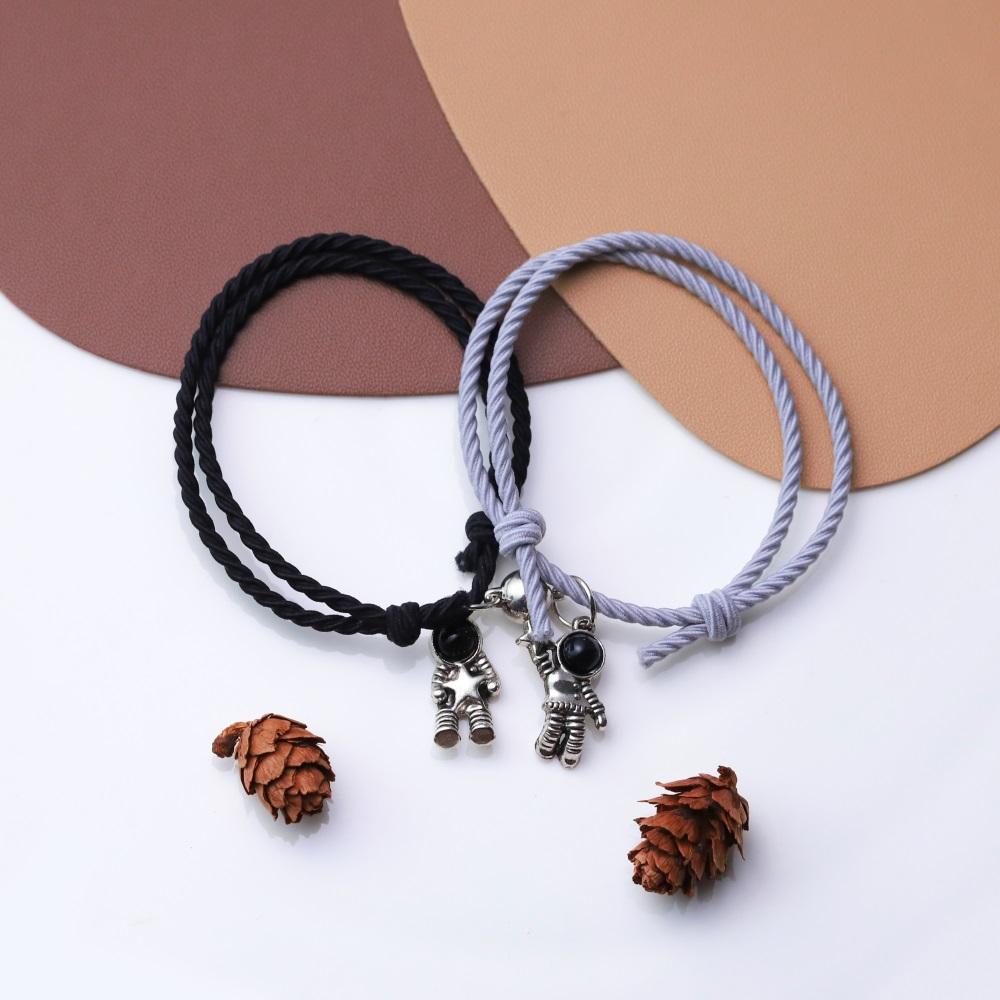 Band Couple Bracelet Magnet Paired Rubber for Lovers Distance Bracelet Women Men Braided String Bracelet Friendship Jewelry Gift