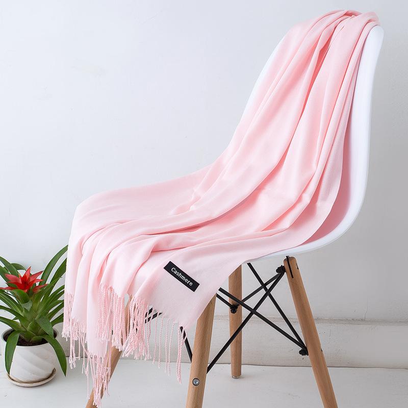 

70*200 см осенне-зимний новый женский кашемировый шарф однотонный имитация кашемира шарф толстая вышитая кашемировая шаль 200*70cm