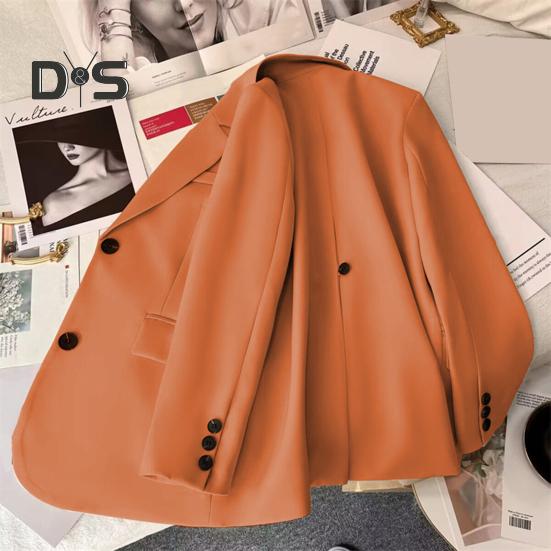 Women's Suit Spring Autumn Female Top Office Lady Blazer Loose Fit Thin Jacket Lapel Collar Coat for Work Leisure Time