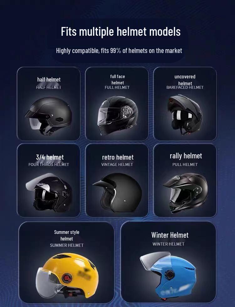 Bluetooth 5.3 Motorcycle Helmet Headset: HD Calls, Stereo Sound, Smart Noise Reduction