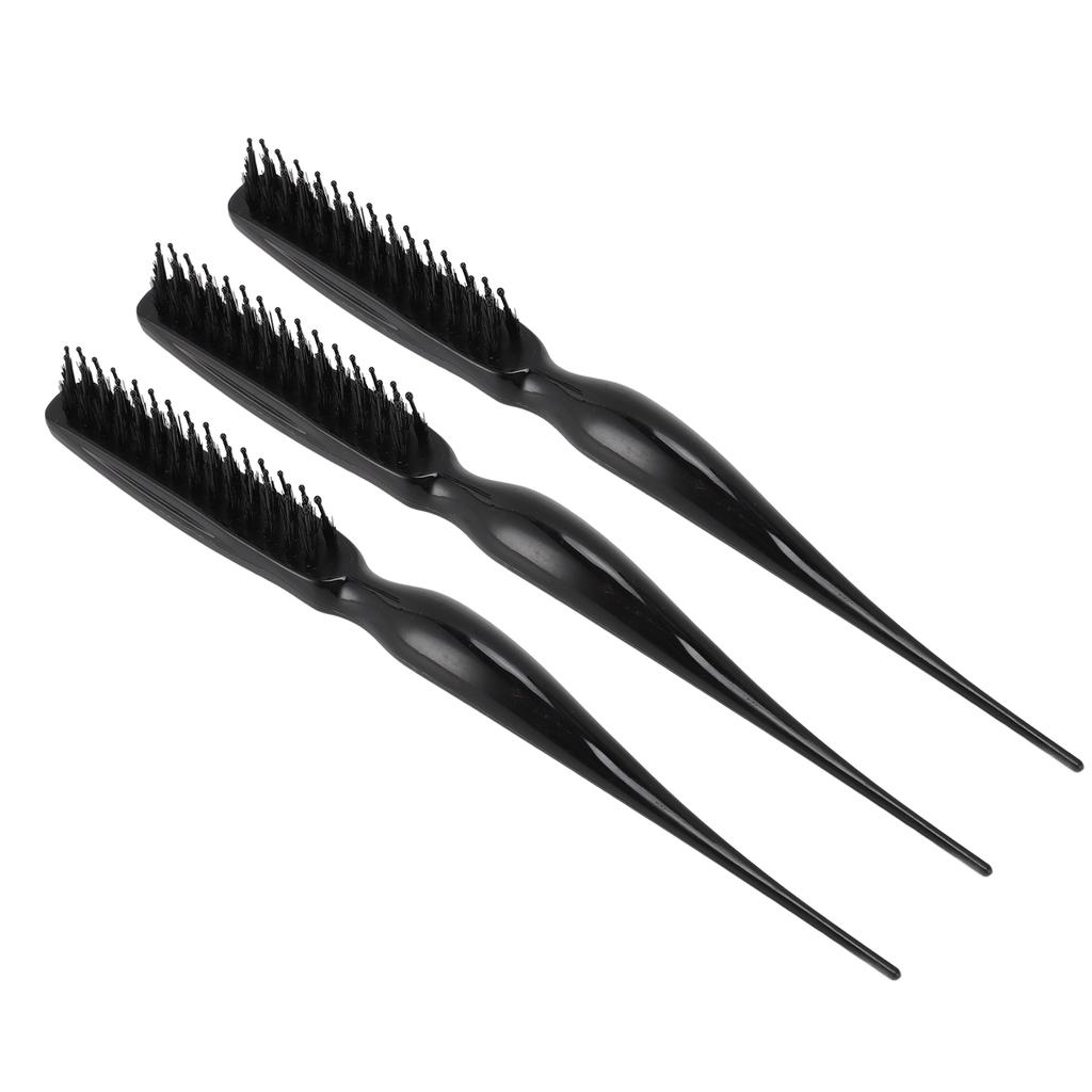 3Pcs Tsing Hair Brush Ergonomic Handle Portable Tsing Brush Rat Tail Comb for Home Travel