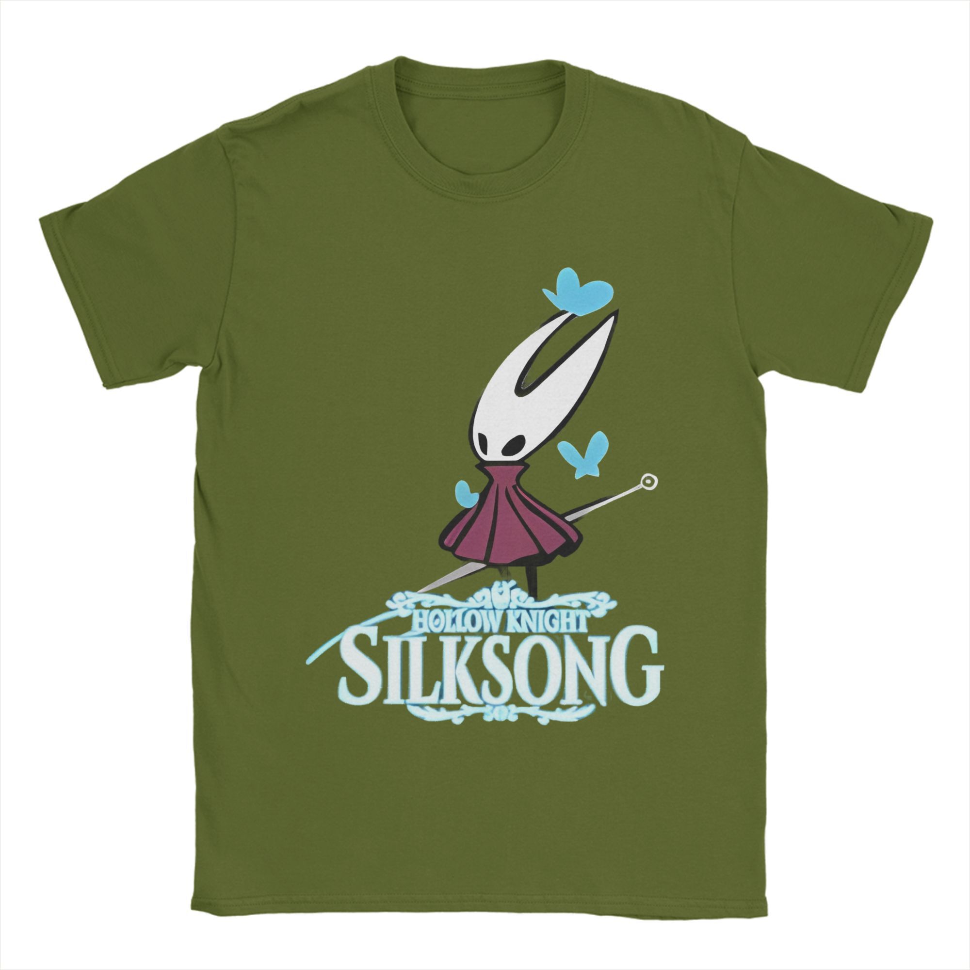 

Hollow Knight Silksong Tshirts Men s 100%Cotton Clothes Fashion Hornet Gaming Round Neck Short Sleeve 4XL