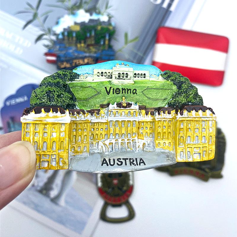 Austrian 3D Resin Fridge Magnet - Vienna & Salzburg Creative Souvenir