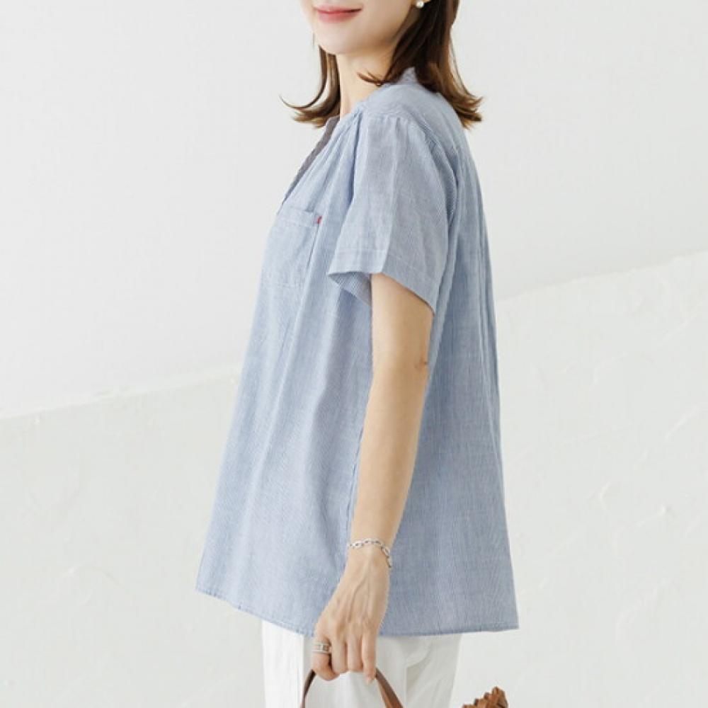 Dedra Two Button Stitch Blouse Tbe3297