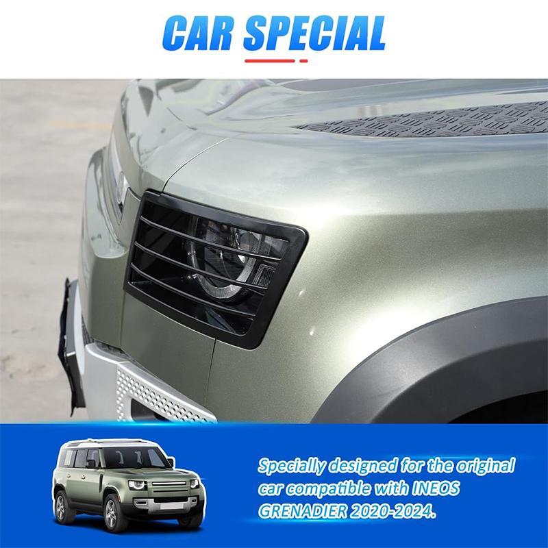 Stainless Car Headlight Lampshade Protection Net Cover Accessories For Land Rover Defender 90 110 130 2020-2025 Car Modification