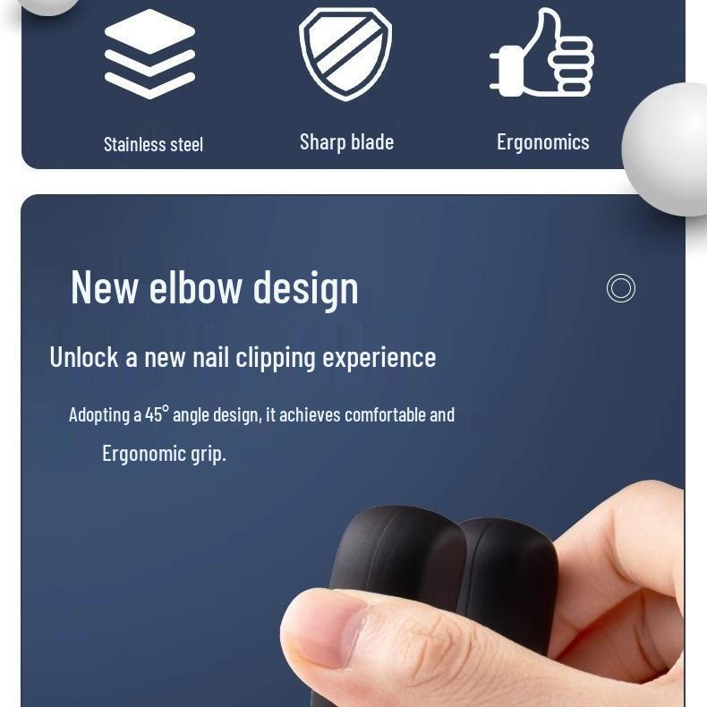 Anti-Slip Anti-Splash Curved Double-Edged Toenail Clipper for Thick Nails