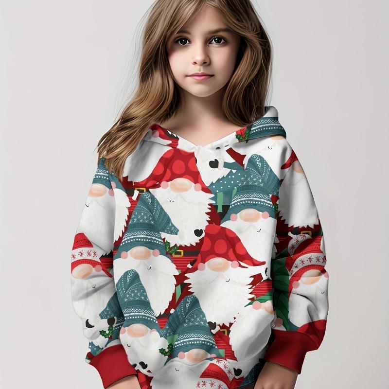 Kids Clothes Girl Hoodies Long Sleeve 3D Christmas Print Children Spring Fall Clothes Casual Cute Outdoor Boy Girl Clothes Tops