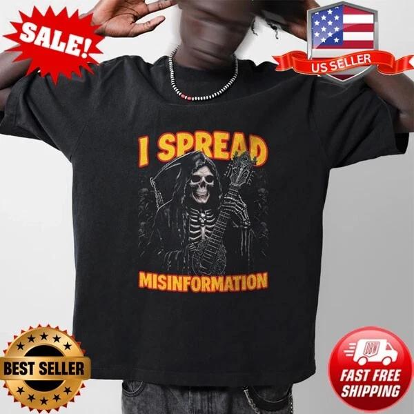 I Spread Misinformation Funny Shirt, Meme Skeleton Tshirt, Evil Skeleton Weird 2XL