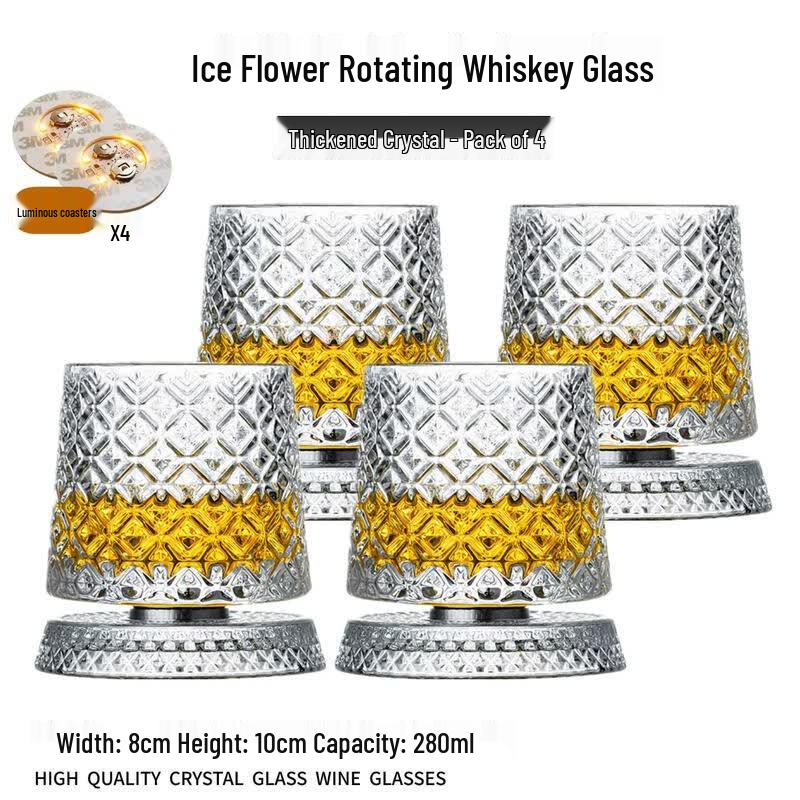 Classic Rotating Crystal Whiskey Glass