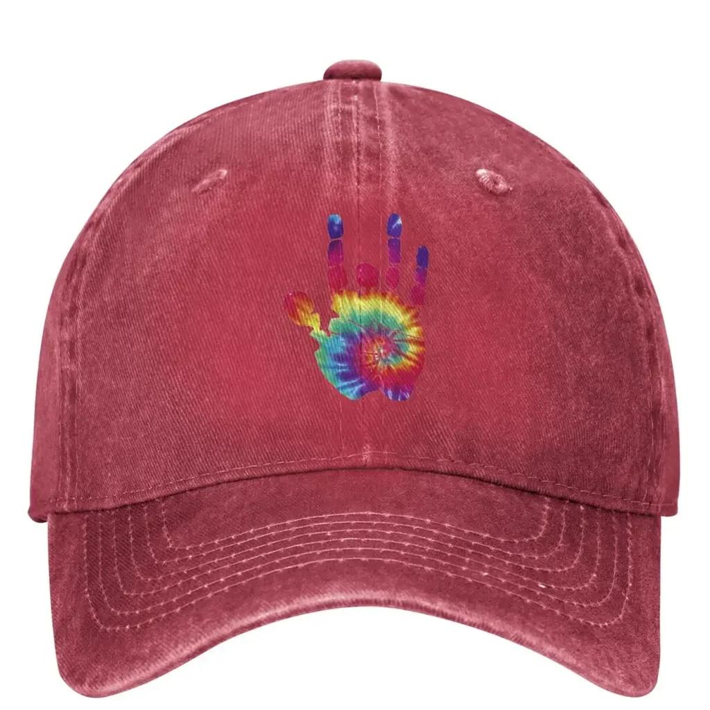 Jerry Tie Dye Hand Washed Baseball Cap Gratefuls Deads Vintage Trucker Hat Summer Unisex Teens Running Sunscreen Baseball Caps