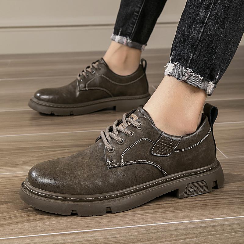 High Quality Lace Up Men's Short Boots  Trendy Men's Luxury  Fashionable Men's Shoes for Office Work and Outdoor Parties