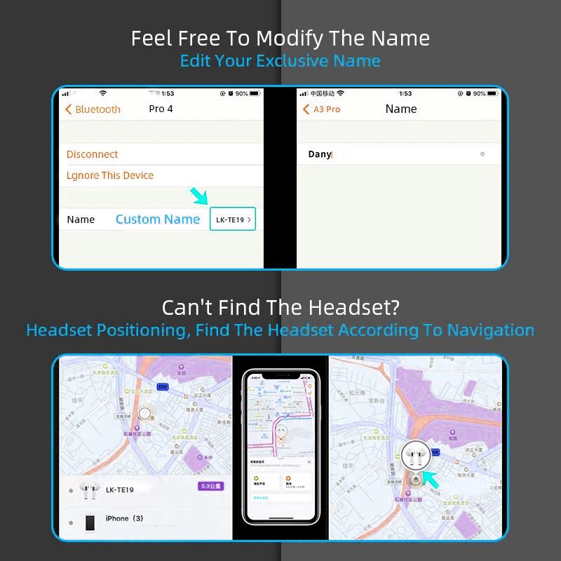Airs Pro3 Bluetooth Headset Wireless Earphones TWS Earbuds With Siri Pop-up Window Waterproof Positioning Touch Control For Ios