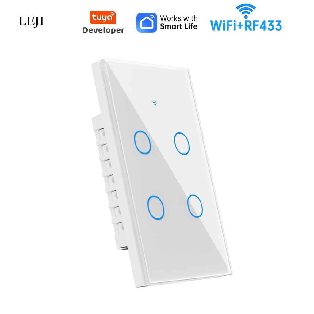 WiFi Touch Switch 120 Type: US/AU/BR Spec, 4-Way Alexa Voice-Controlled Smart Switch