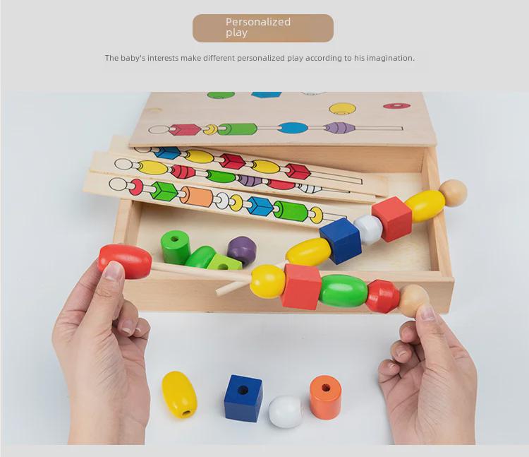 Scatola di perline per l'educazione precoce dell'asilo: Perline per bambini per la coordinazione occhio-mano e le capacità motorie fini