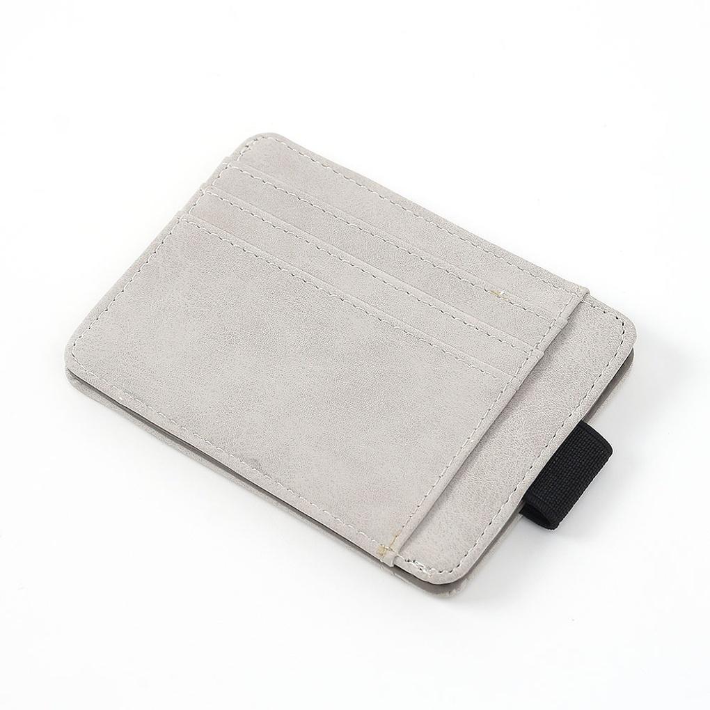 Basic Faux Leather Card Holder (Light Gray)