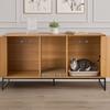 VEVOR Cat Litter Box Enclosure Furniture, 120 Cm Hidden Litter Box Cabinet with Scratch Pad & Storage