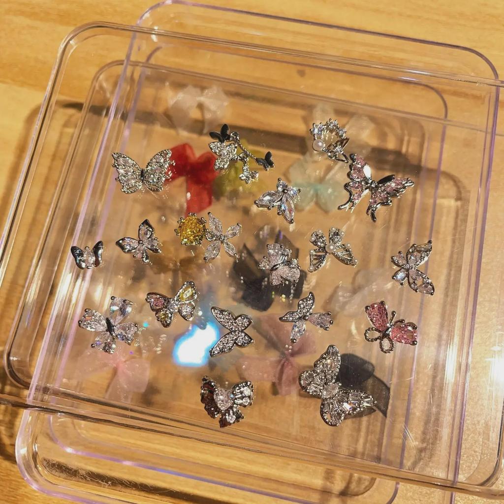 LZ16 Luxus Metall Schmetterling Zirkon Nagel Schmuck