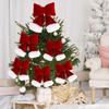 Christmas Decorations Flocked Red Bow Velvet Christmas Tree Decoration