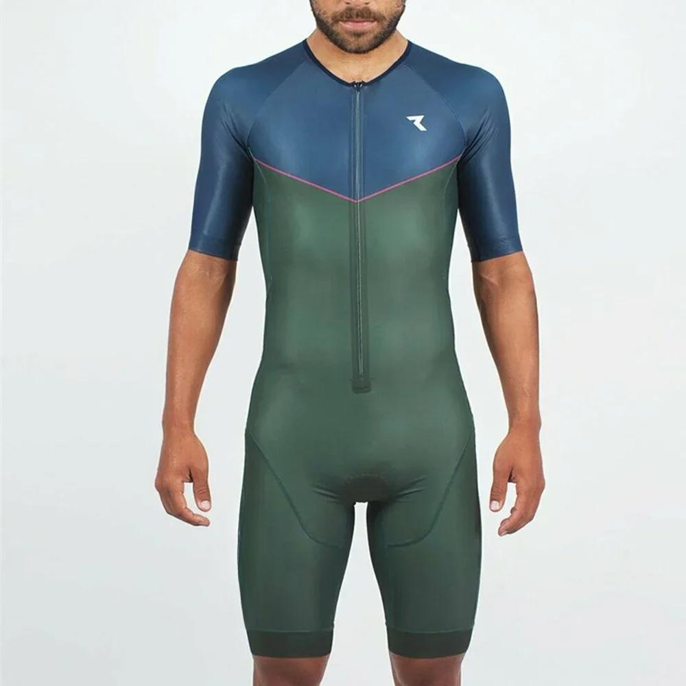 Tuta da Triathlon da Gara Estiva da Uomo Manica Corta Intera Calzamaglia Skinsuit da Ciclismo su Strada Swim/run/bike Speedsuit Ciclismo Mtb Abbigliamento