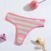 3 Teile/satz Frauen Baumwolle Nahtlose G-string Sexy Bunte Gestreifte Dessous Höschen S-XL Thongs Weibliche Brief Taille Unterwäsche