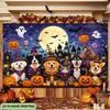 2D flat banner1 piece, Halloween party scene animal shape, suitable for Halloween and Christmas decoration