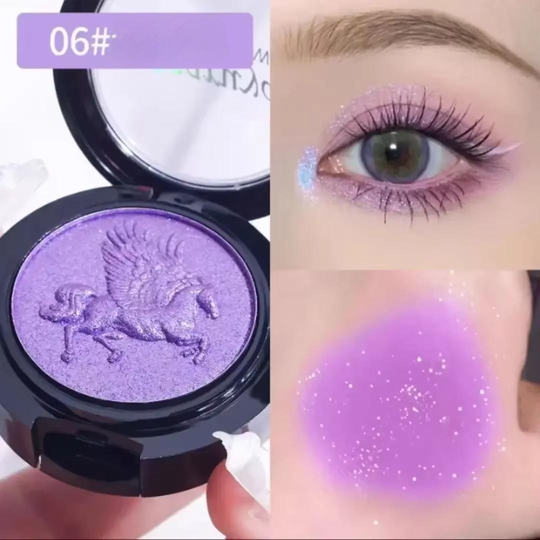 

3D Relief Glitter Eyeshadows Powder Metallic Ultra-Fine Highlighters Chrome Shiny Powder Multifunction Women Make Up Blue Purple