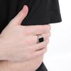 [sakuto] Ring Men's Signet Ring Stainless Steel Square Square Black (14)