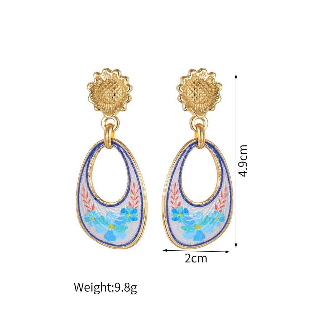 Atoztide Nouvelle Boucle d'Oreille Cœur Imprimé Léopard Vintage pour Femmes Acier Inoxydable Boucles d'Oreilles Statement Pierre Brillante Cadeau de Bijoux de Noël