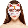 1PC Japanese Mask Half Face Hand-painted Cat Fox Mask Anime Demon Slayer Masquerade Halloween Festival Cosplay Prop