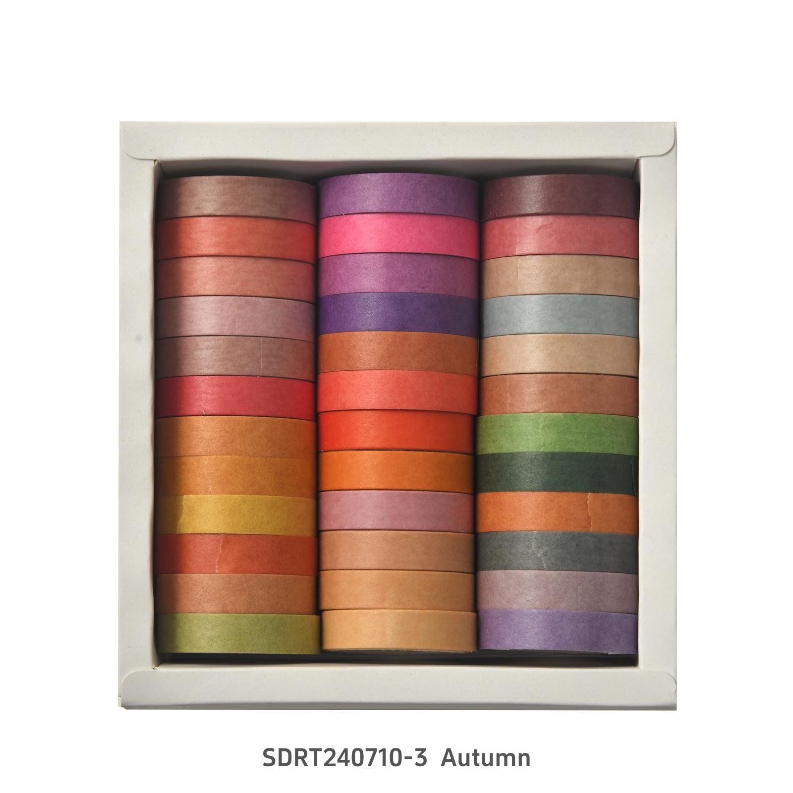 

Набор из 36 рулонов васи-ленты «Четыре сезона» однотонных цветов, клейкая маскировочная лента 10 мм, декоративные наклейки для упаковки подарков и оформления дневника