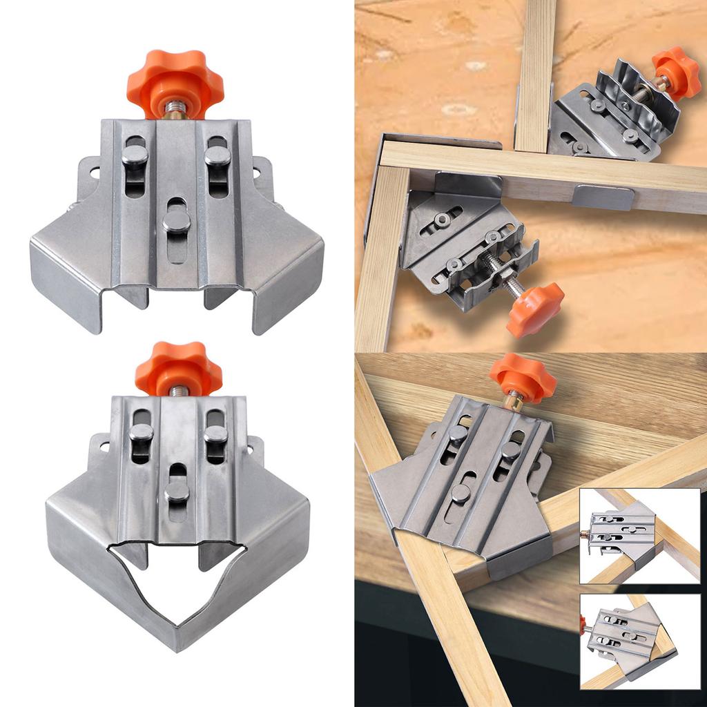 Heavy Duty 90 Angle Clamp Stainless Steel Corner Clamp 2 Type for Accurate Woodworking Strong Grip Effortless Operation