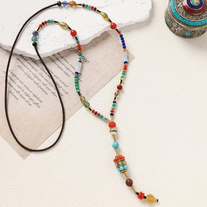 Original Design Nepalese Necklace Long Beaded Niche Exquisite Exotic Tibetan Women's Sweater Chain