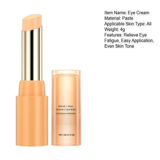 Vitamin-C Eye Stick for Dark Circles 4ml Anti-Wrinkle Eye Cream for Fine Lines & Puffiness Firming Hydrating under Eye Treatment