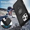For iPhone 16 Pro Max Case TPU+PC Magnetic Car Mount Phone Cover with Ring Kickstand