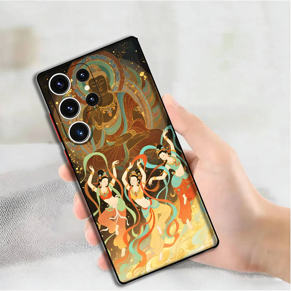 

Dunhuang Style Apsara Phone Silicone Case for Samsung S24,22,20,23,21,20 Ultra Plus Lite 5G Print Cover Samsung S25Plus