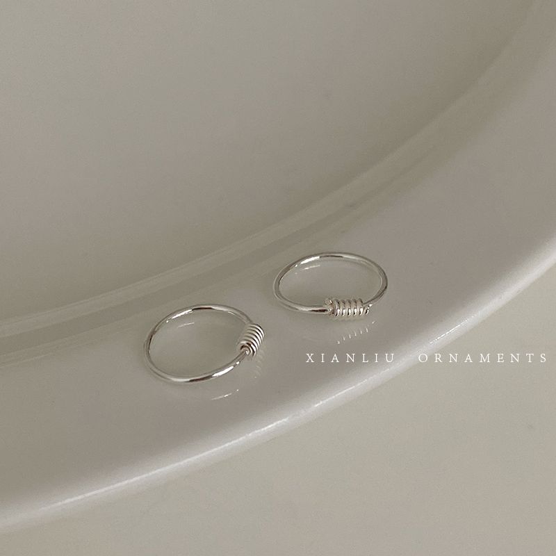 

Bracelet Stud Earrings Women s Sterling Silver round Ring Earrings 2024 New Arrival Best Selling Ear-Caring Earrings Accessible Luxury Fancy Ear Ring 999 Sterling Silver 8mm Spring Ear Ring