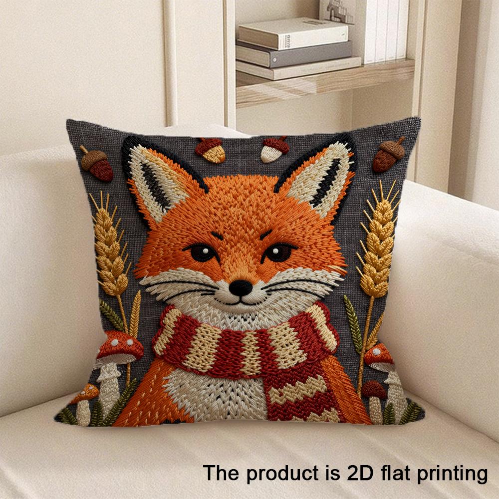 1Pc Cute Animal And Royal Patterned 2D Flat Printing Pillowcases Sofa Cushion Cover Home Bedroom Room Decoration