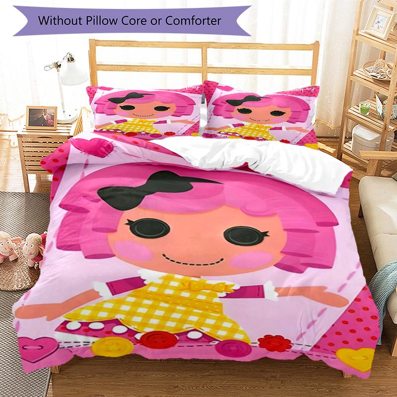 3pcs Lalaloopsy2 Design Cover Set - HD Printed Bedding with 1 Cover and 2 Pillowcases - Perfect for Home and Dorm Decor