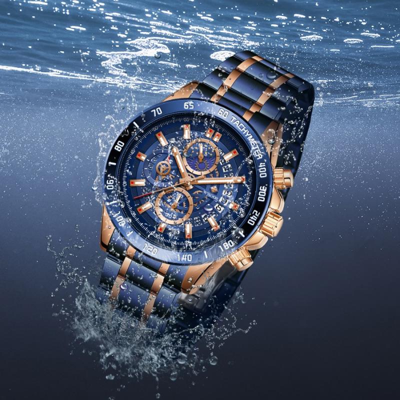 WWOOR Ceasuri de sport pentru bărbați de afaceri pentru bărbați Ceas de cuarț la modă rezistent la apă