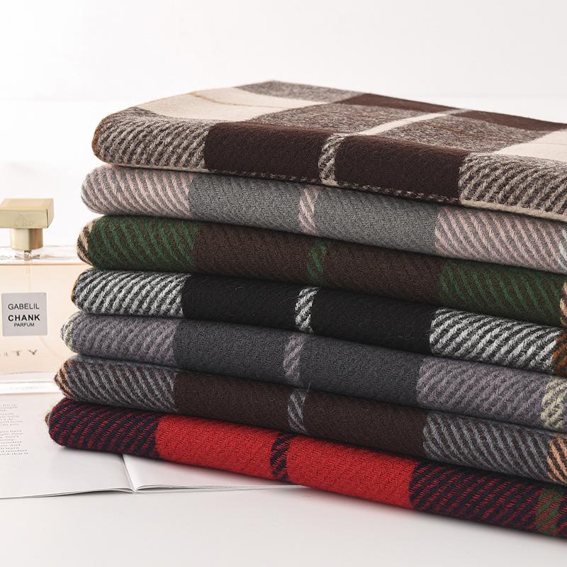 Plaid Scarf Women's Autumn and Winter New Retro Thickened British Style Shawl High End Atmosphere Warm Scarf