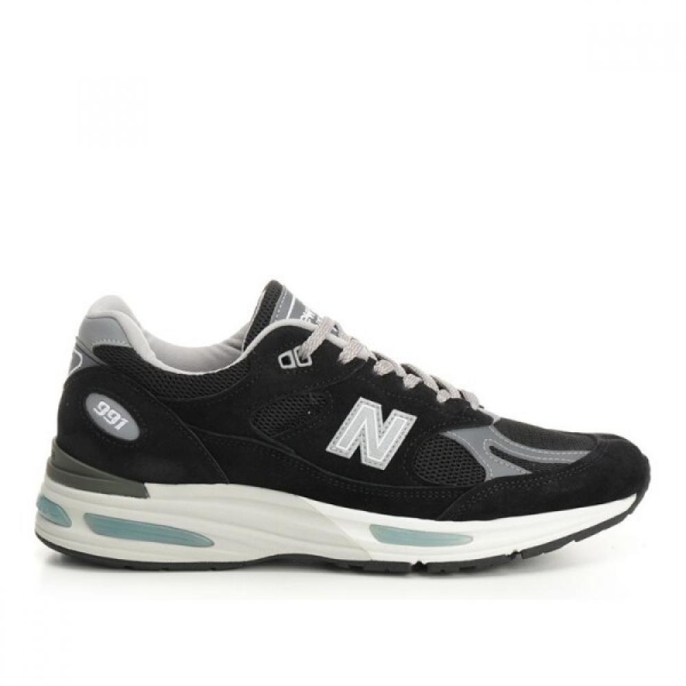 

New Balance Black Pigskin Mesh Low Top Sneakers U991bk2 Black D US12