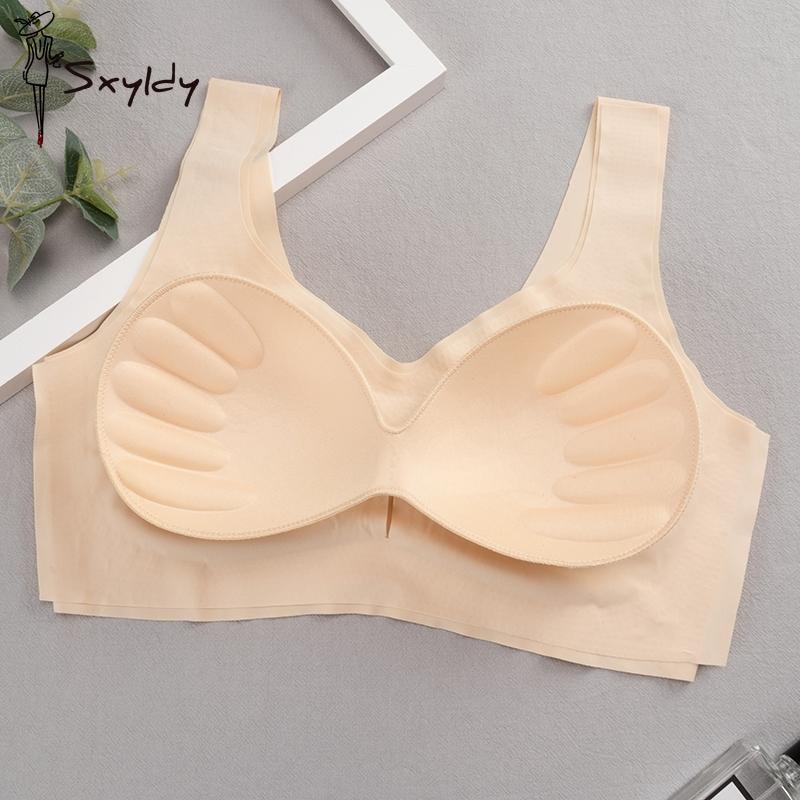 Ice Silk BH Nahtlose Weste BHs Frauen Push Up Unterwäsche Schlaf Top Gepolsterte Stoßfeste Dünne Candy Dessous Bralette