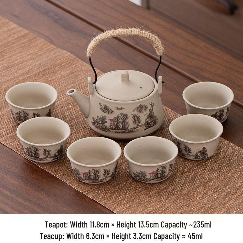 Original Purple Clay Small Tea Set: Ceramic Teapot, Lid Bowl, and Tea Cups for Office or Home Gongfu Brewing.