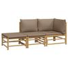 VidaXL Garden Lounge Set 3 Pcs with Taupe Cushions Bamboo 3155140