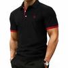 Men's Business Casual Contrast Color B Logo Print Short Sleeve Polo Shirt