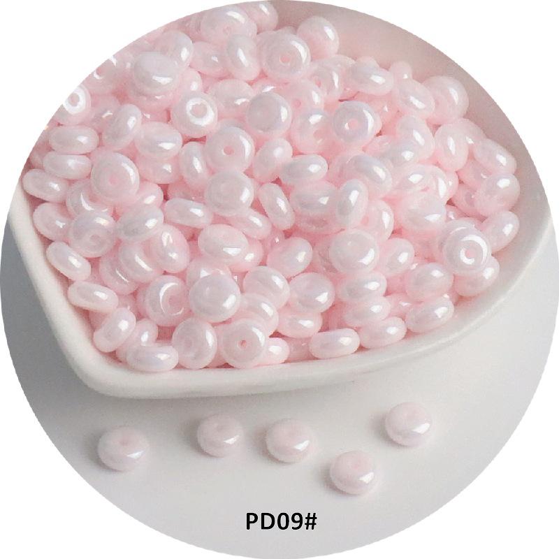 6mm Cream Macaron Pearlescent Glass Abacus Beads for DIY Jewelry & Hair Accessories