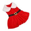 Warm Thick Lining Santa Dog Costume Adjustable Fit Winter Pet Apparel  Family Holiday Photos
