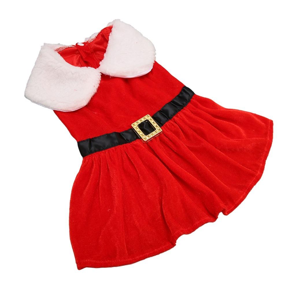 Warm Thick Lining Santa Dog Costume Adjustable Fit Winter Pet Apparel Family Holiday Photos