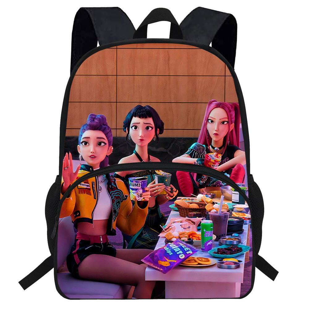 Hunters Demon Kpop Cartoon School Backpack Durable Material Anti Shock Students