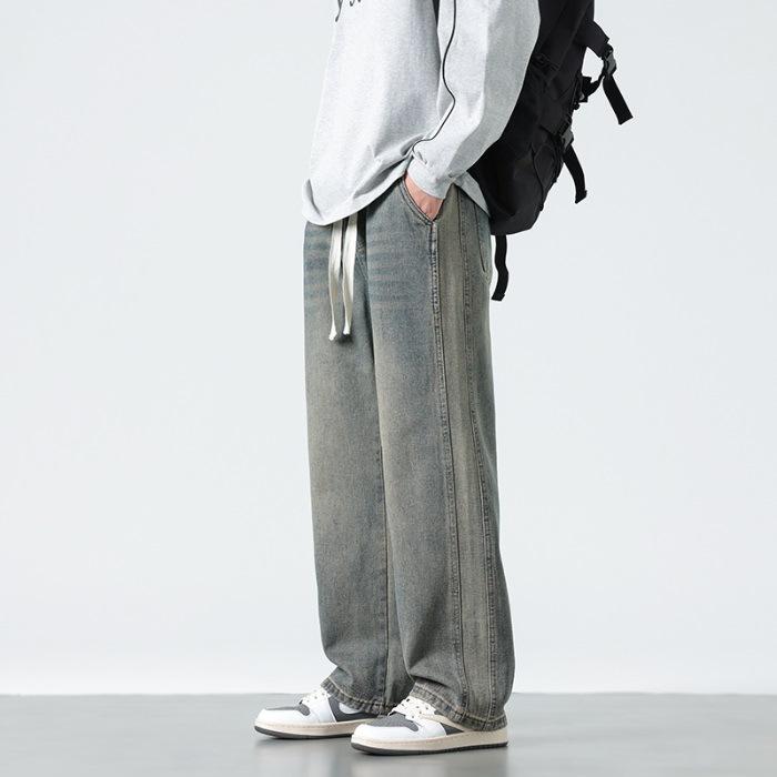 

Американские ретро джинсы мужские весна новый стиль старые свободные прямые брюки 4XL